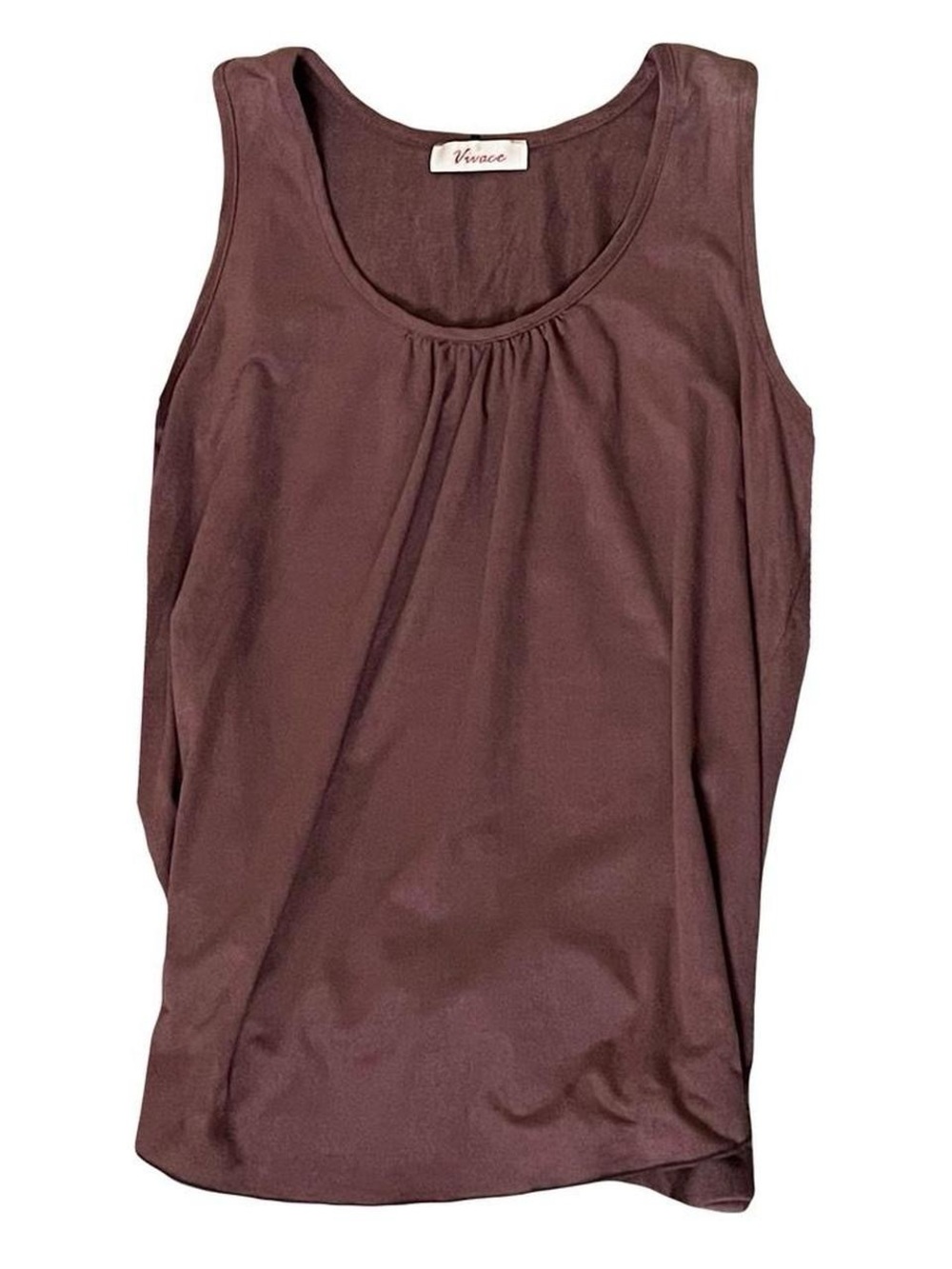Brown Scoop Neck Tank Top
